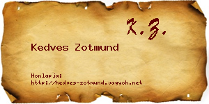 Kedves Zotmund névjegykártya